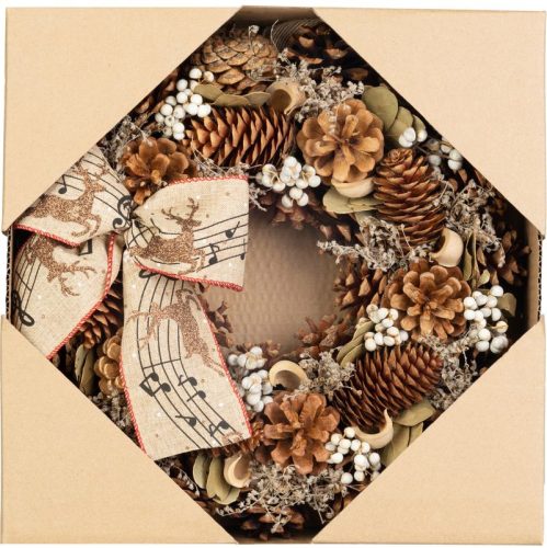 Koszorú MagicHome Vianoce, barna, 30 cm