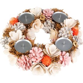 Koszorú MagicHome Karácsony, ezüst, 30 cm