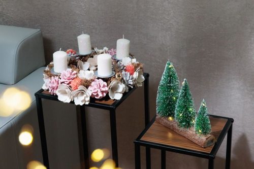 Koszorú MagicHome Karácsony, ezüst, 30 cm