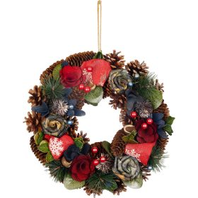 Koszorú MagicHome Karácsony, piros, 30 cm