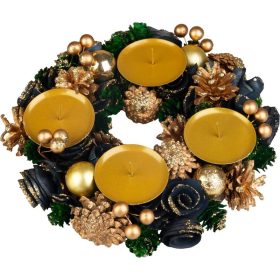 Koszorú MagicHome Karácsony, arany, 25 cm