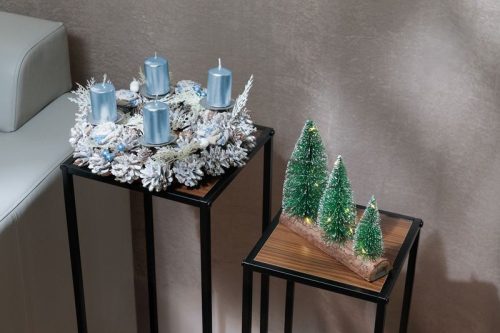 Koszorú MagicHome Karácsony, ezüst, 30 cm