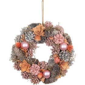 Koszorú MagicHome Vianoce, narancssárga, 30 cm