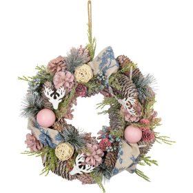 Koszorú MagicHome Karácsony, ezüst, 30 cm