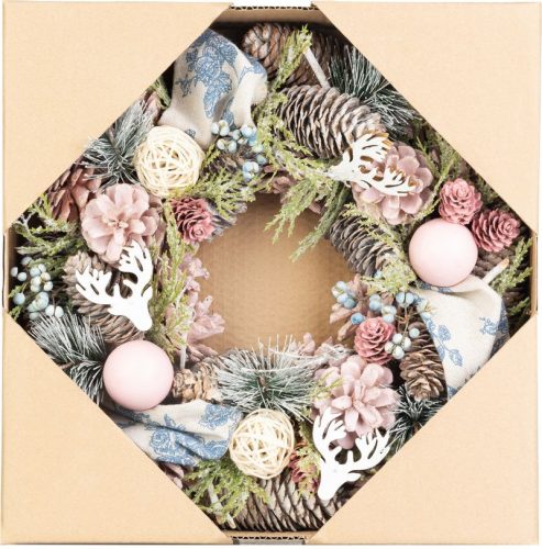 Koszorú MagicHome Karácsony, ezüst, 30 cm