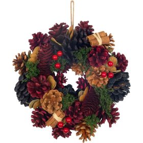 Koszorú MagicHome Vianoce, adventi, piros, 24 cm