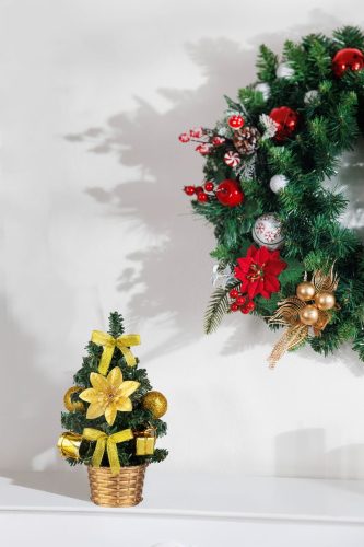 Dekoráció MagicHome Karácsony, fa, dobbal, 21 cm