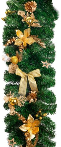 Dekoráció MagicHome Karácsony, girland, arany, 200 cm