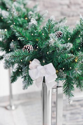 Dekoráció MagicHome Karácsony, masni, fehér, csomag. 2db, 13 x 16 cm