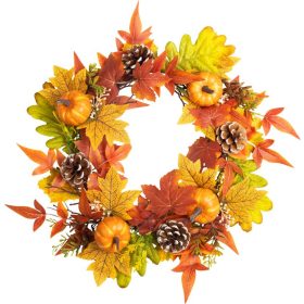 Koszorú MagicHome Karácsony, sárga, 40 cm