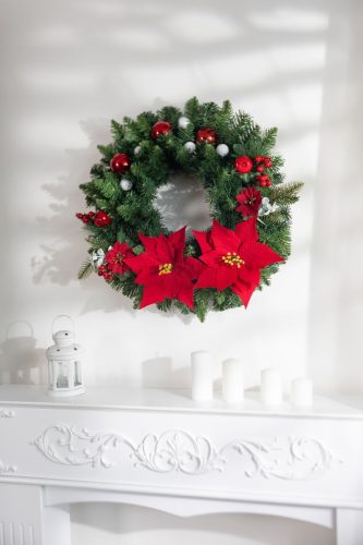 Virág MagicHome Karácsony, piros, 12 x 24 cm