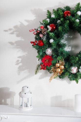 Virág MagicHome Karácsony, fehér, 22 cm