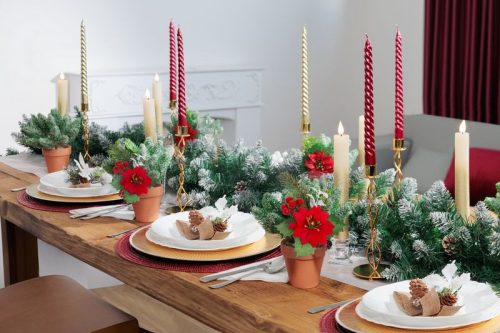 Virág MagicHome Karácsony, piros, 24 x 8 cm