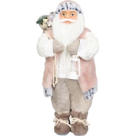   Dekoráció MagicHome Karácsony, Mikulás, ajándékkal, fehér, 46 cm