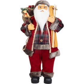   Dekoráció MagicHome Karácsony, Mikulás, ajándékkal, piros, 60 cm