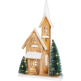 Dekoráció Templom, 15xLED, 24x9x42 cm, időzítő