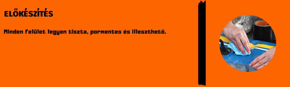 Gorilla Patch & Seal foltozó szalag átlátszó használata – felület előkészítése tisztítás előtt