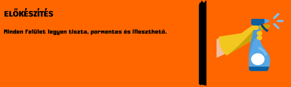 Felület előkészítése Gorilla Grab Ultimate használata előtt, tisztítás spray-vel